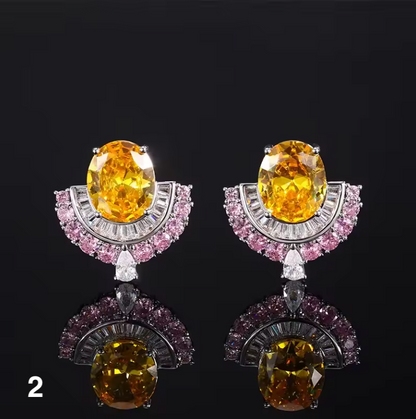 Luxury Crystal Stud Earrings – Elegant Premium Zirconia Design