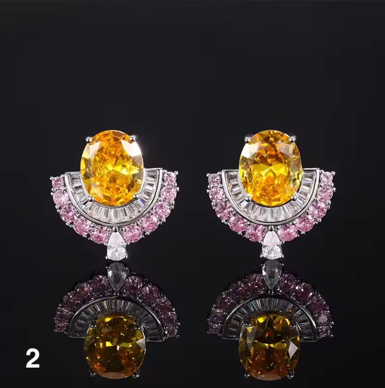 Luxury Crystal Stud Earrings – Elegant Premium Zirconia Design