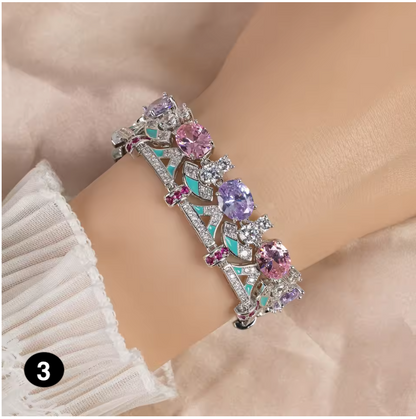 Luxury Gold Bracelet with Colorful Crystals