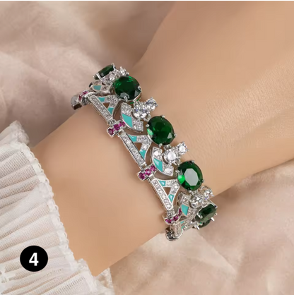 Luxury Gold Bracelet with Colorful Crystals