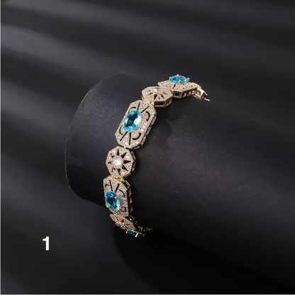 Luxury Multicolor Cubic Zirconia Bracelet – Elegant Royal Design for All Occasions