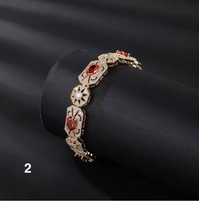 Luxury Multicolor Cubic Zirconia Bracelet – Elegant Royal Design for All Occasions