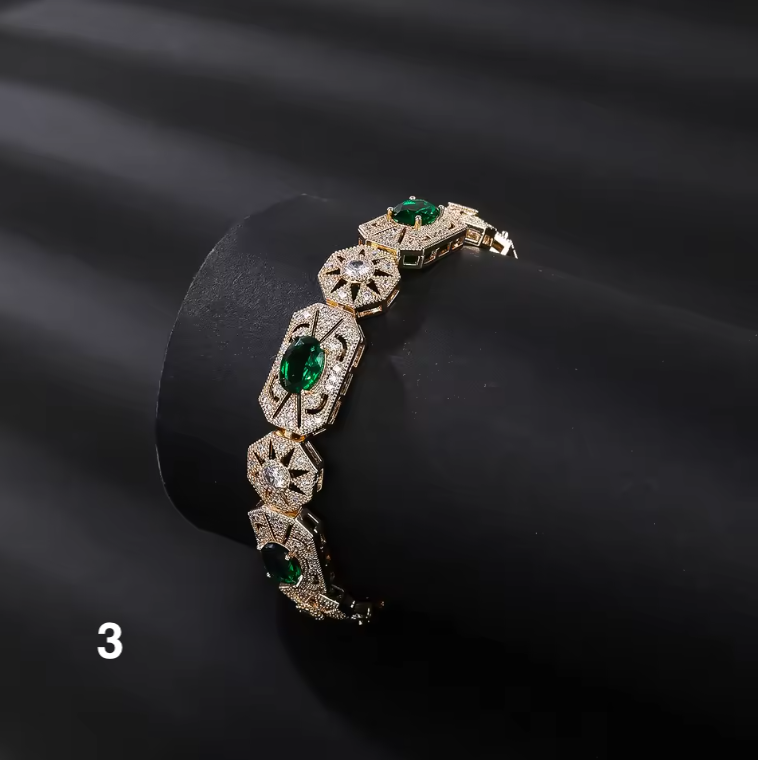 Luxury Multicolor Cubic Zirconia Bracelet – Elegant Royal Design for All Occasions