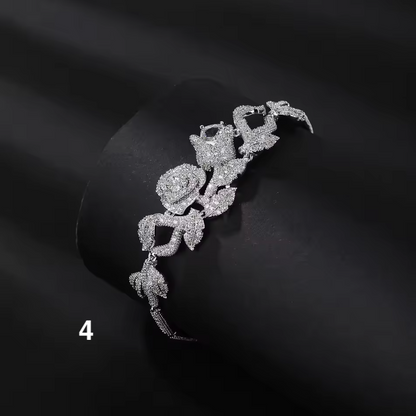Luxury Rose Zircon Bracelet – Elegant Branch Design for a Royal Look