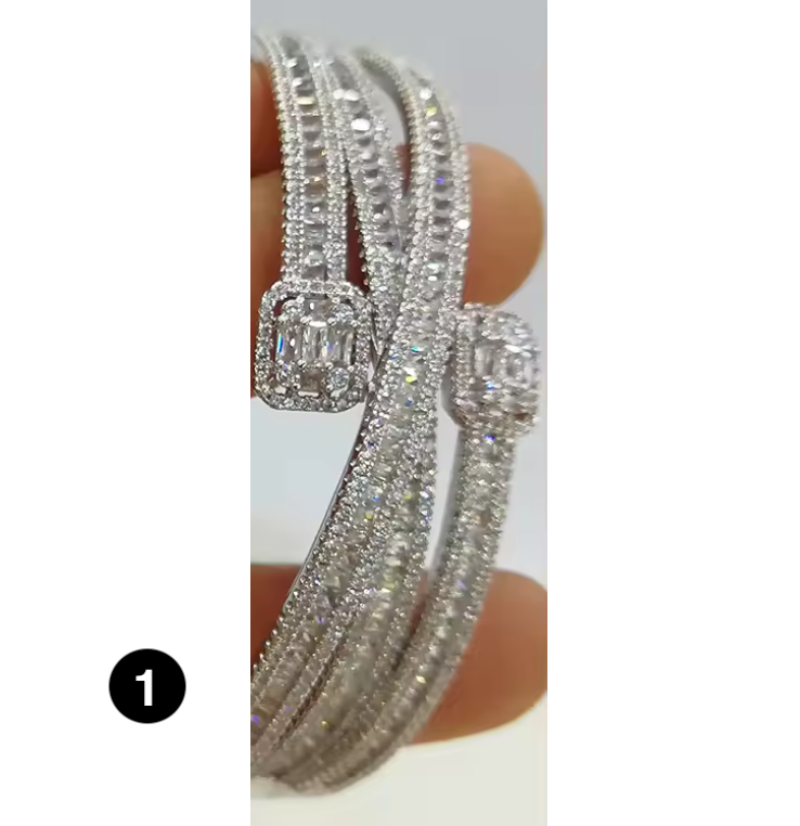 Luxury Crystal Bangle Bracelet for Women – Elegant Wedding & Party Jewelry