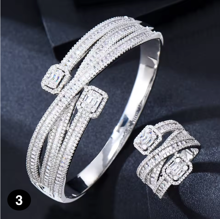 Luxury Crystal Bangle Bracelet for Women – Elegant Wedding & Party Jewelry