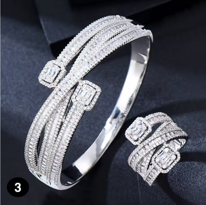 Luxury Crystal Bangle Bracelet for Women – Elegant Wedding & Party Jewelry
