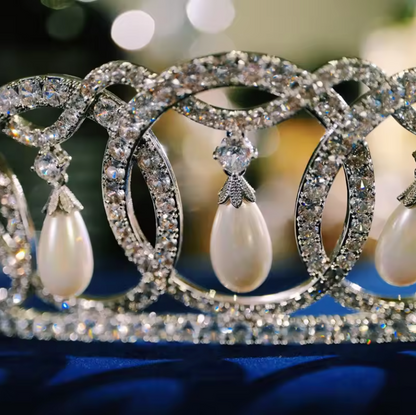 Royal Elegant Luxury Pearl Tiara for the Bride