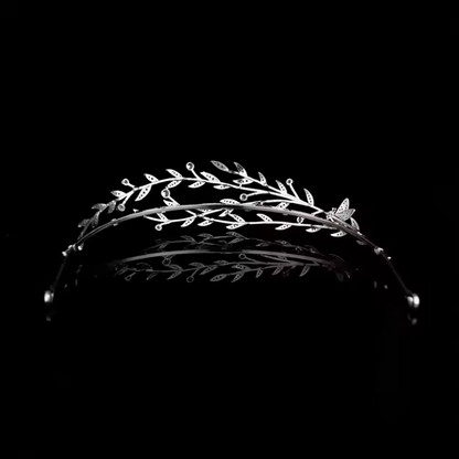 Luxury Leaf Bridal Tiara – Crystal Wedding Crown for Brides