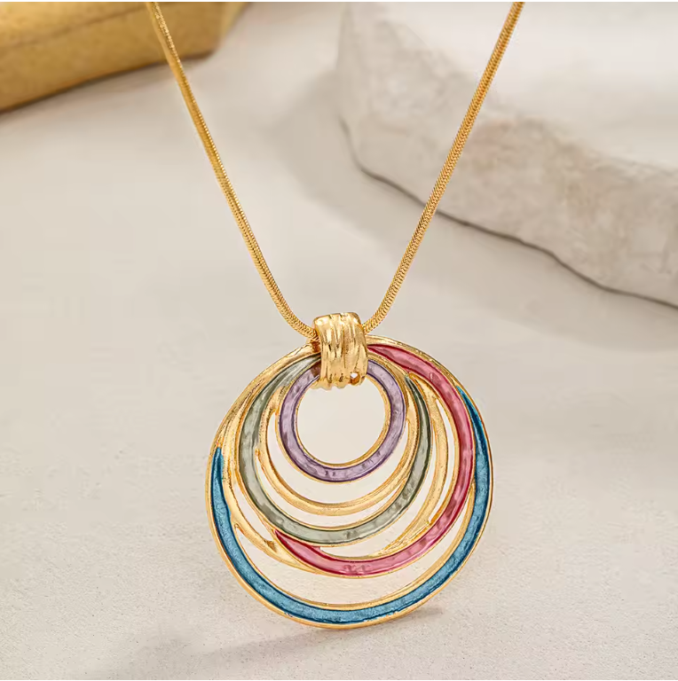 Multicolor Statement Jewelry Set – Necklace & Earrings