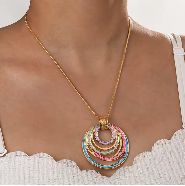 Multicolor Statement Jewelry Set – Necklace & Earrings