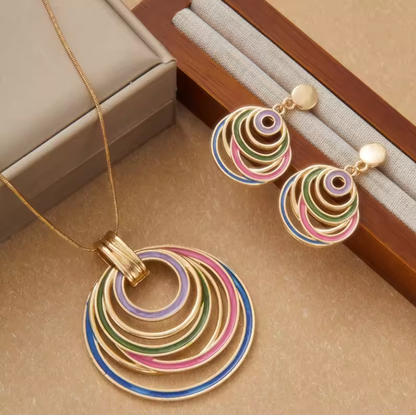 Multicolor Statement Jewelry Set – Necklace & Earrings