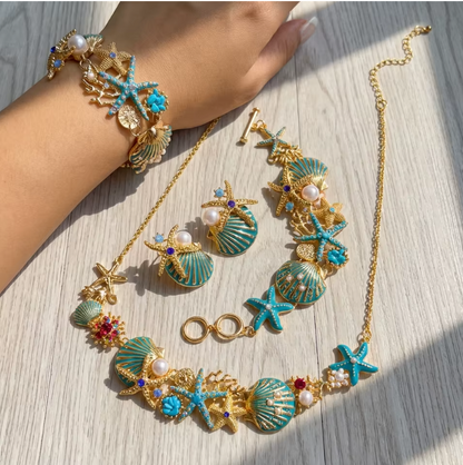 Seaside Elegance Set – Necklace, Earrings & Bracelet