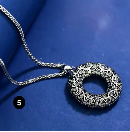 Long Crystal Pendant Necklace