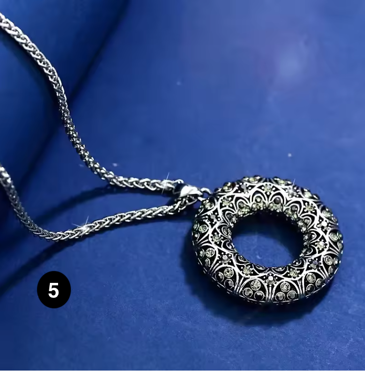 Long Crystal Pendant Necklace