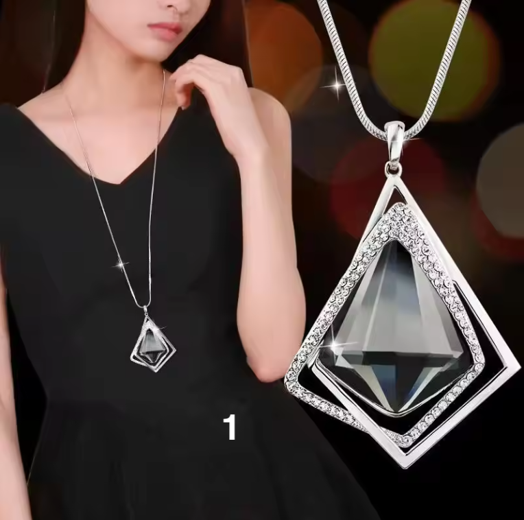 Fashion Long Crystal Pendant Necklace for Women