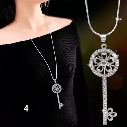 Fashion Long Crystal Pendant Necklace for Women
