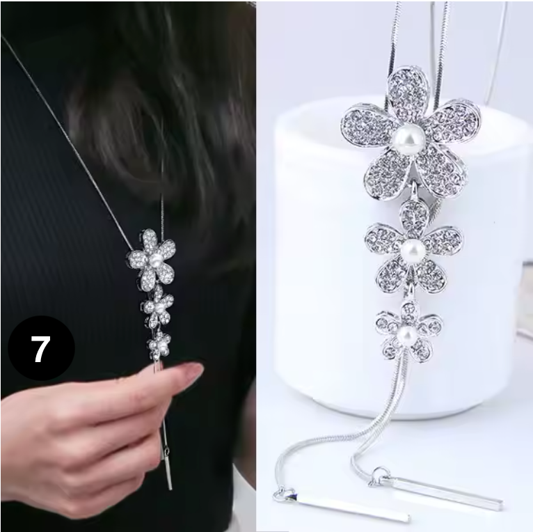 Fashion Long Crystal Pendant Necklace for Women