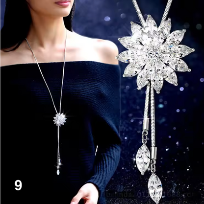 Fashion Long Crystal Pendant Necklace for Women