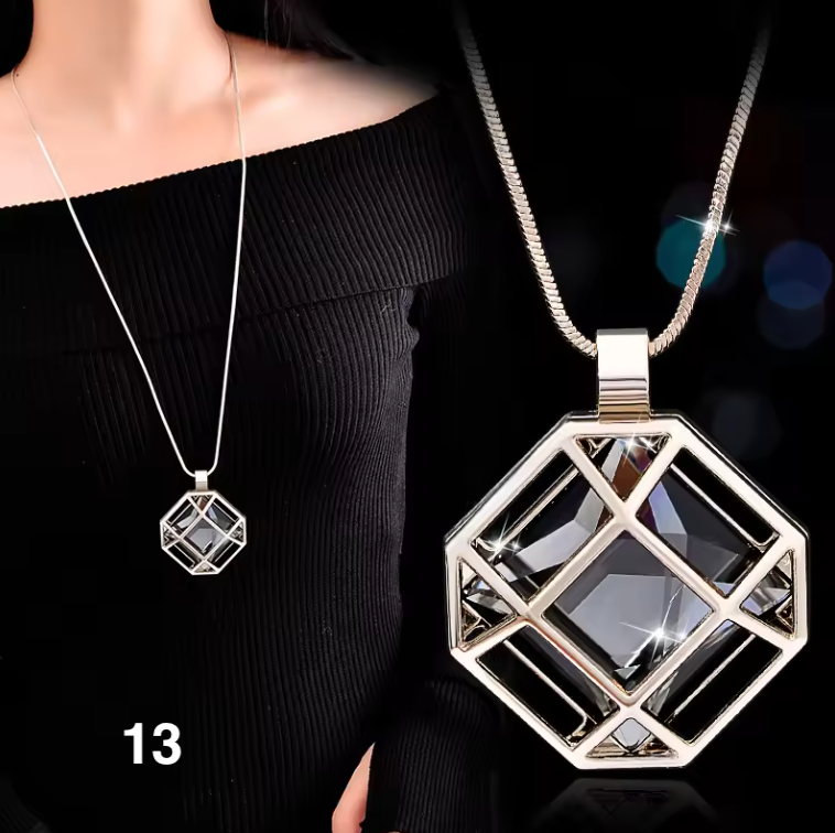 Fashion Long Crystal Pendant Necklace for Women