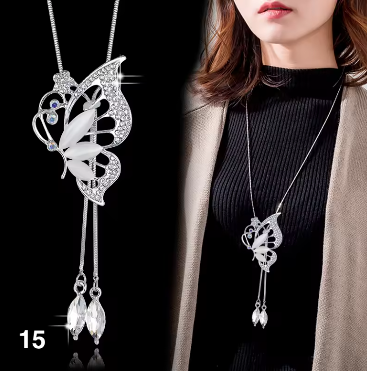 Fashion Long Crystal Pendant Necklace for Women
