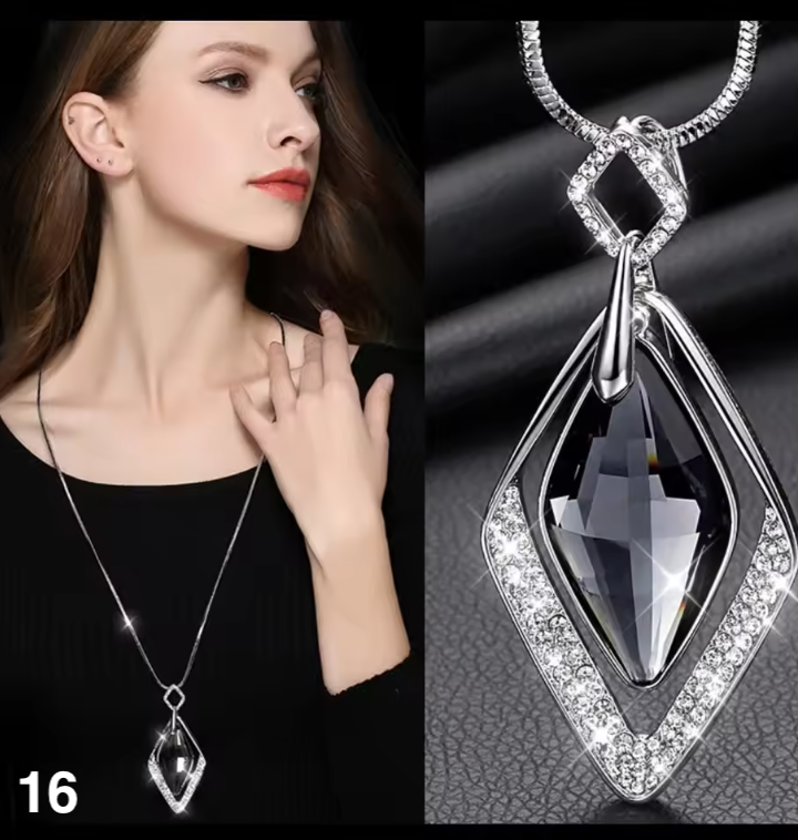Fashion Long Crystal Pendant Necklace for Women