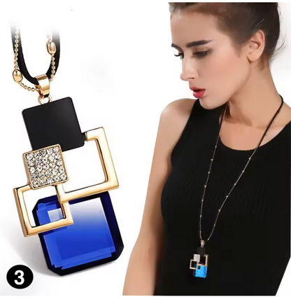 Elegant crystal necklace with a unique modern design