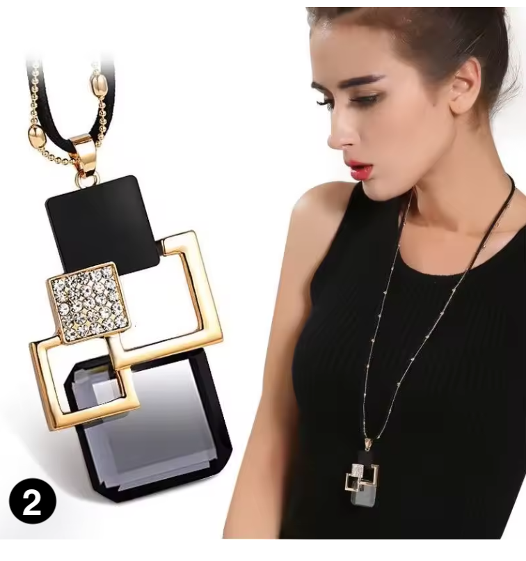 Elegant crystal necklace with a unique modern design