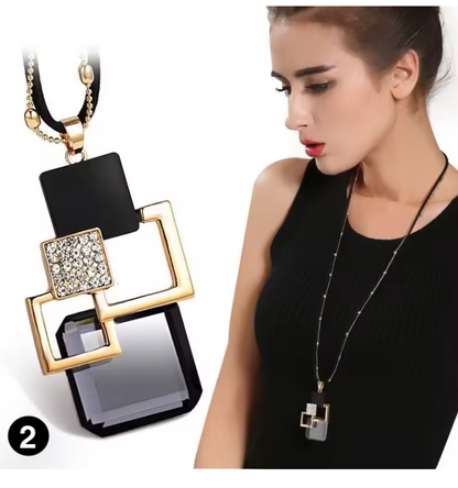 Elegant crystal necklace with a unique modern design