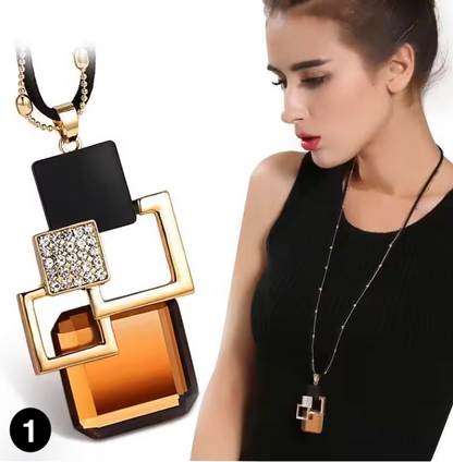 Elegant crystal necklace with a unique modern design