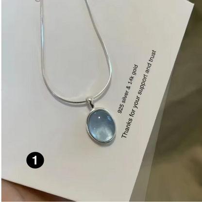 Oval Pendant Necklace For Women Girls Luxury