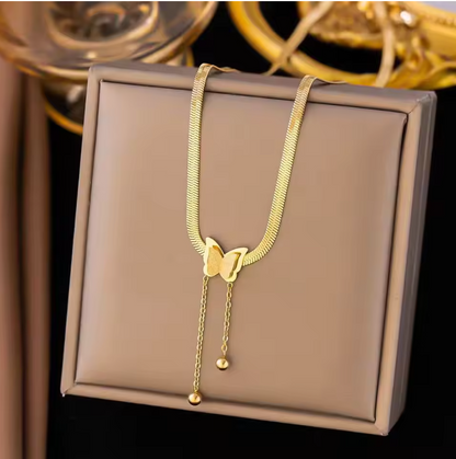Minimalist Butterfly Necklace – Gold Fashion Jewelry