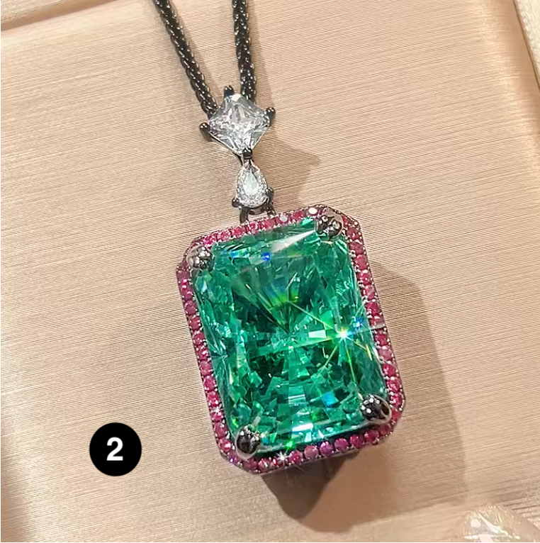 Green Crystal Statement Necklace