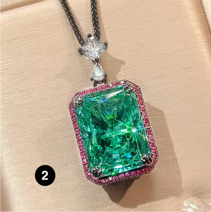 Green Crystal Statement Necklace