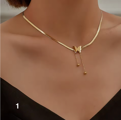 Minimalist Butterfly Necklace – Gold Fashion Jewelry