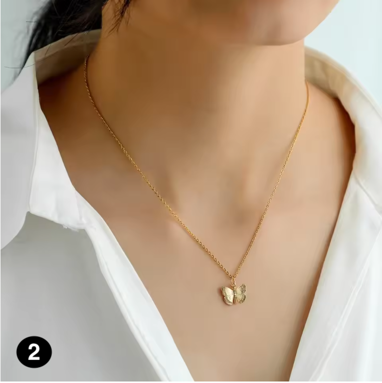 Minimalist Butterfly Necklace – Gold Fashion Jewelry