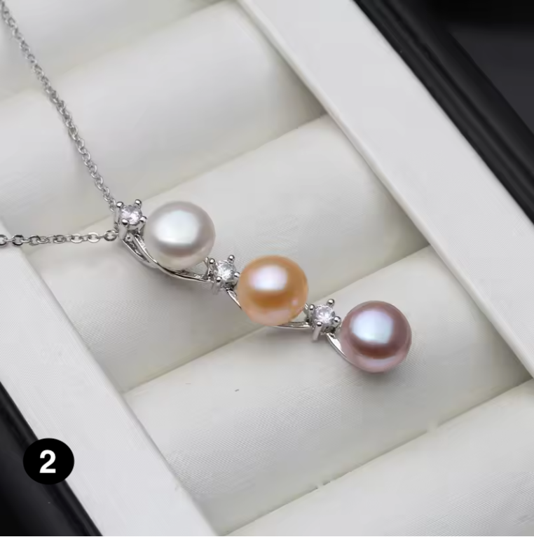 Elegant 925 Silver Pearl Pendant Necklace