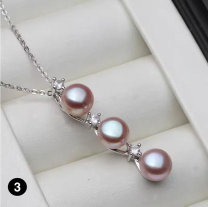 Elegant 925 Silver Pearl Pendant Necklace