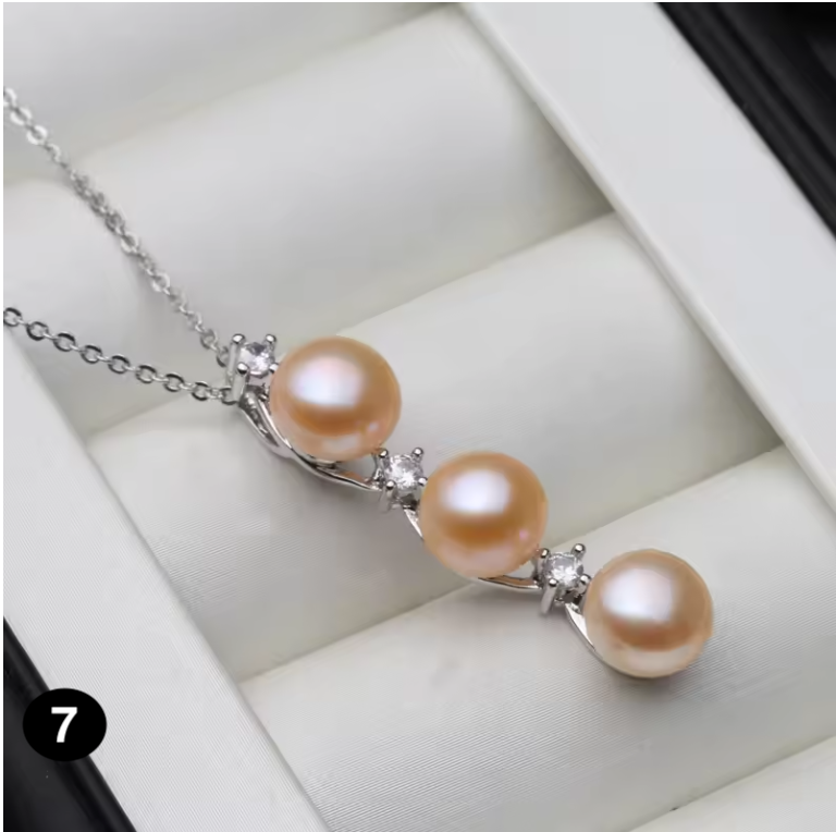 Elegant 925 Silver Pearl Pendant Necklace