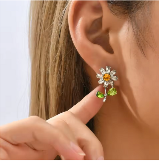 Luxury Daisy Flower Zircon Earrings