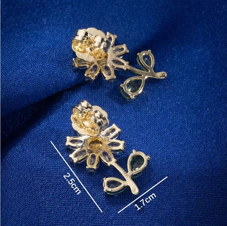 Luxury Daisy Flower Zircon Earrings