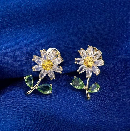 Luxury Daisy Flower Zircon Earrings