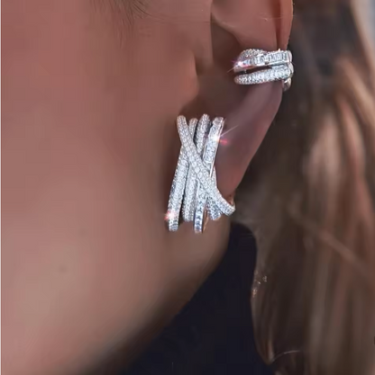 Luxury Ear Cuffs Adorned with Zircon Stones – No Piercing Needed