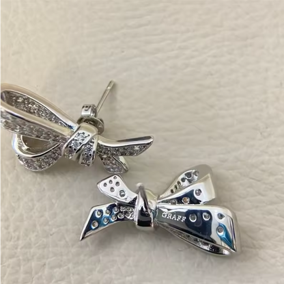925 Sterling Silver Bowkont Zircon Earrings - Elegant & Minimalist Design