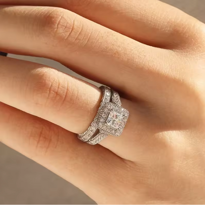 Elegant Luxury Zircon Ring – 925 Sterling Silver with Sparkling Moissanite Stone