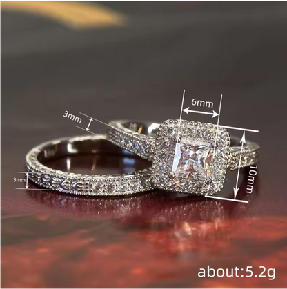 Elegant Luxury Zircon Ring – 925 Sterling Silver with Sparkling Moissanite Stone