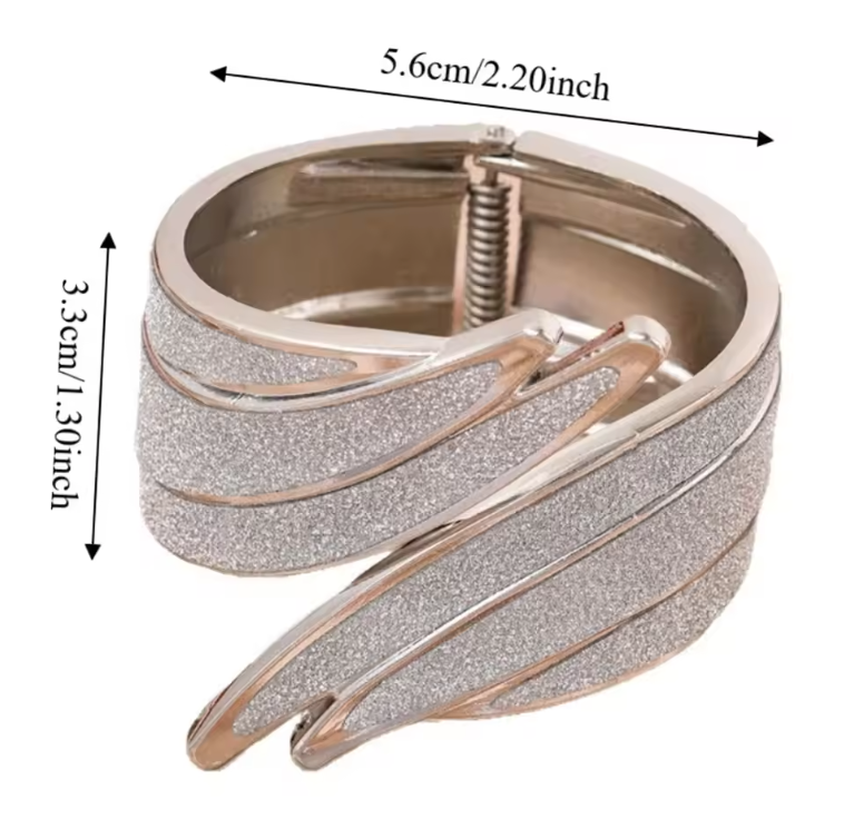 Wide Glitter Cuff Bracelet – Bold & Elegant Statement