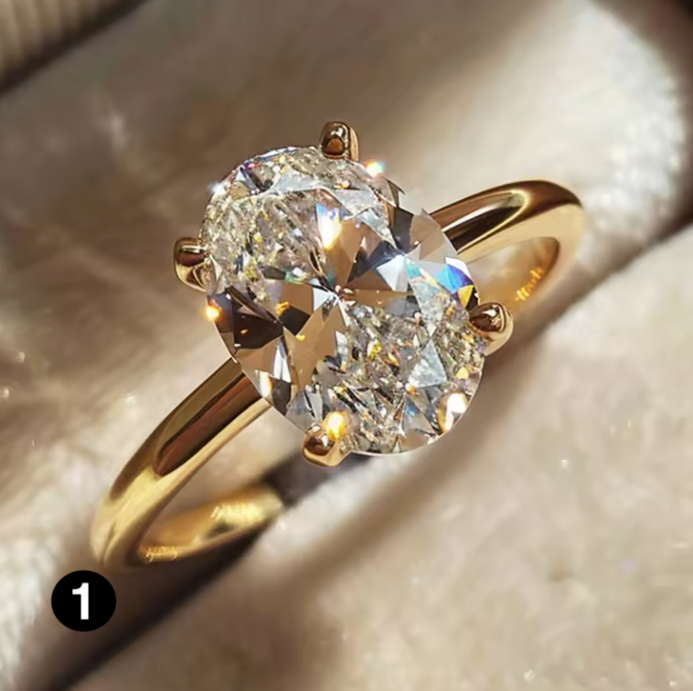 Luxury 925 Sterling Silver Oval CZ Ring for Women