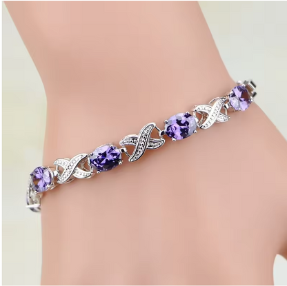 Luxury Purple Zircon Bracelet for Women – Elegant Style