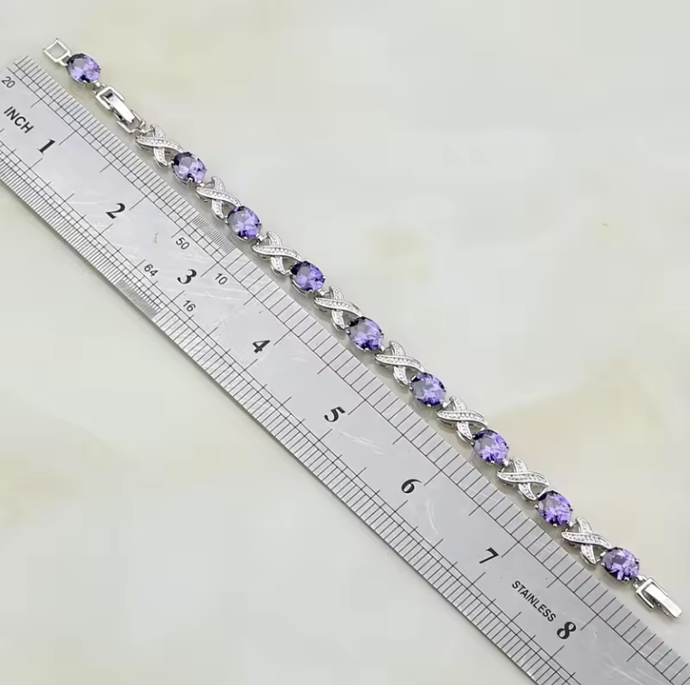 Luxury Purple Zircon Bracelet for Women – Elegant Style